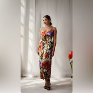0092 London Times Multicolor Floral Maxi Dress